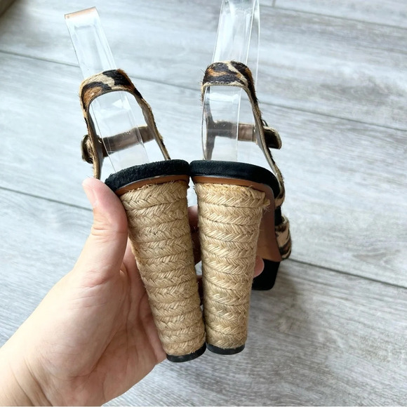 Sam Edelman Sqaure Toe Calf Hair Platform Heel Sandals - Picture 6 of 14